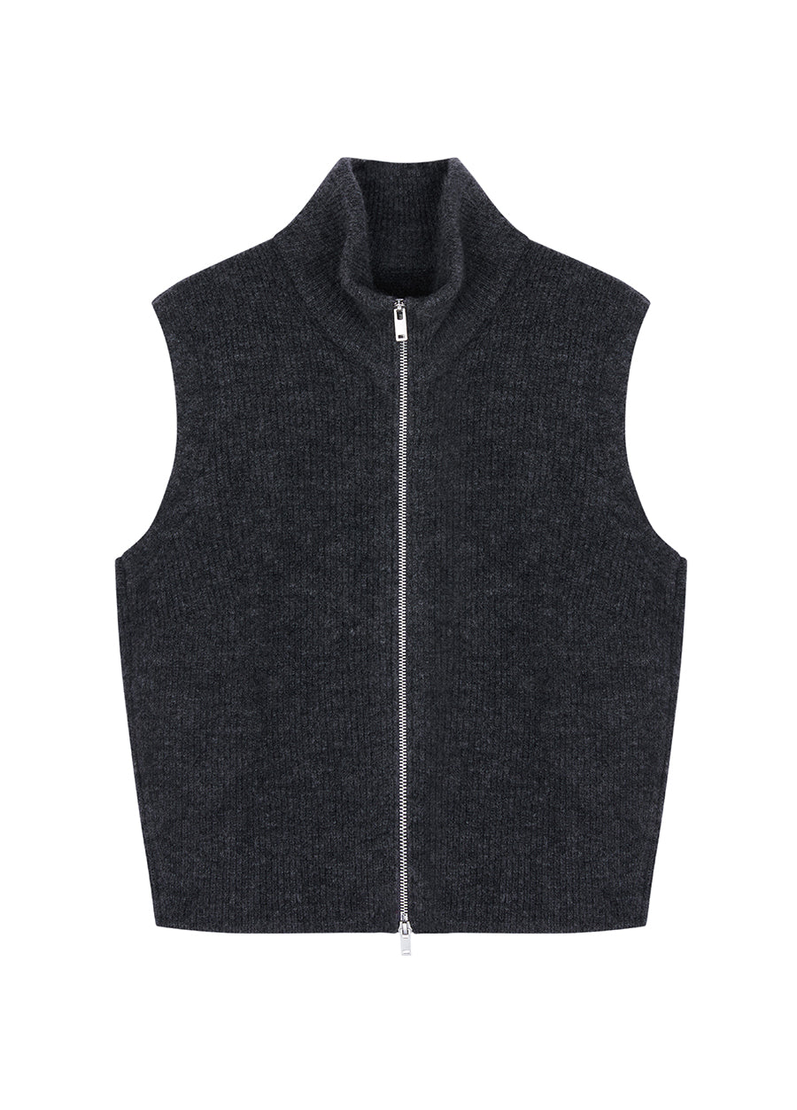 Vest / JNBY High-neck Wool-blend Mohair Vest