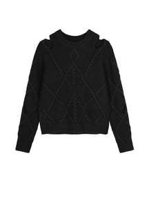 Sweater / JNBY Crew-neck Cut-out Pullover Sweater