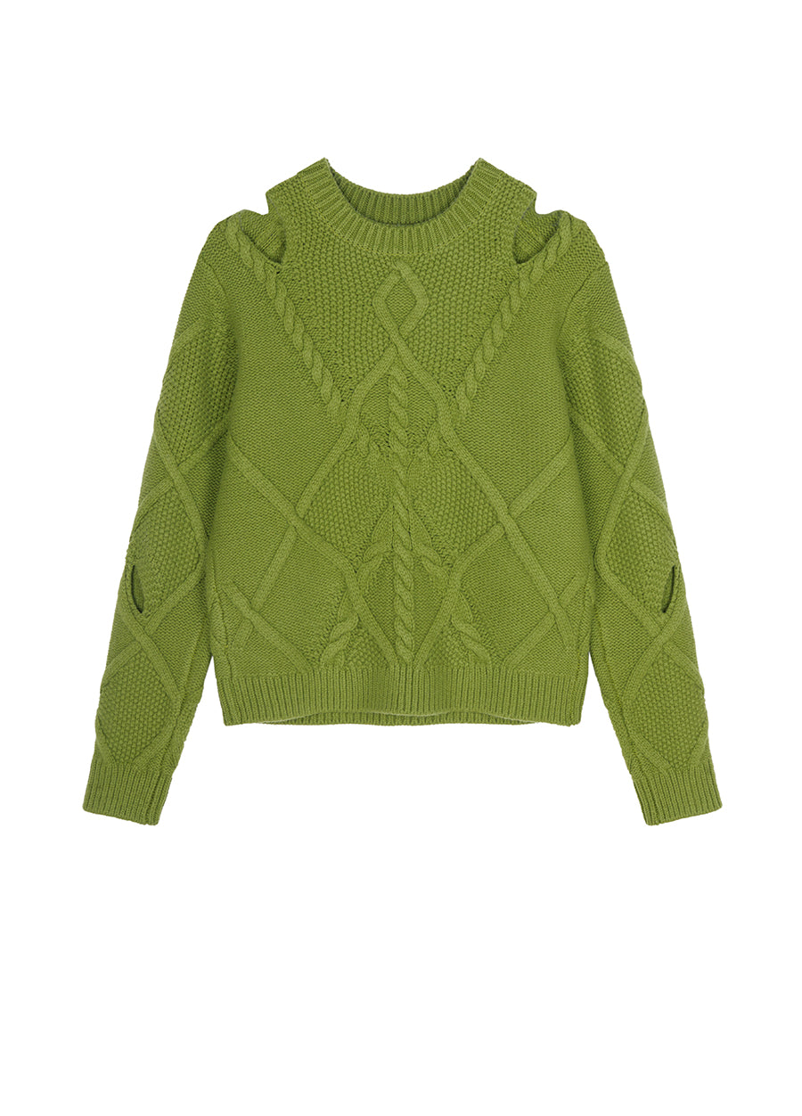 Sweater / JNBY Crew-neck Cut-out Pullover Sweater