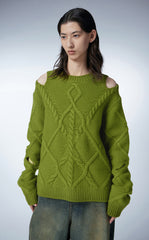 Sweater / JNBY Crew-neck Cut-out Pullover Sweater