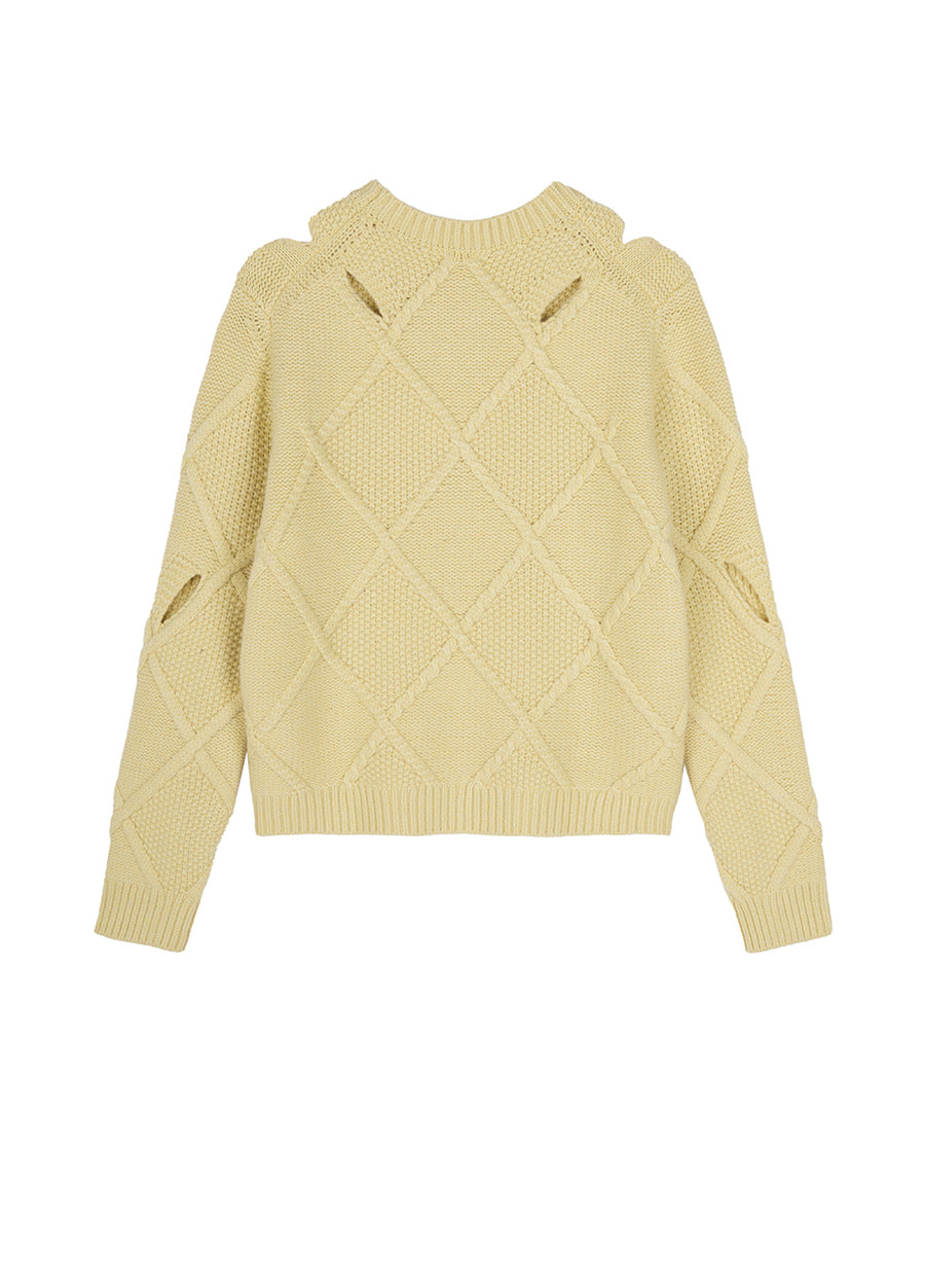 Sweater / JNBY Crew-neck Cut-out Pullover Sweater