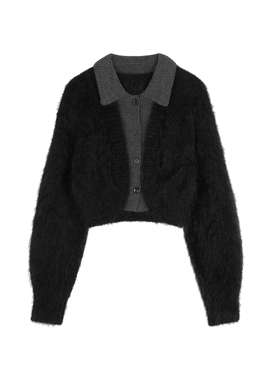 Sweater / JNBY Cropped Mohair-blend Wool Sweater Cardigan