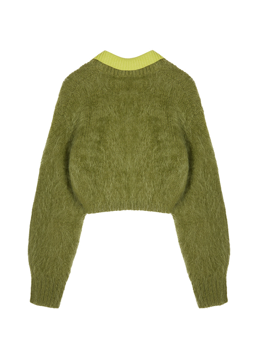 Sweater / JNBY Cropped Mohair-blend Wool Sweater Cardigan