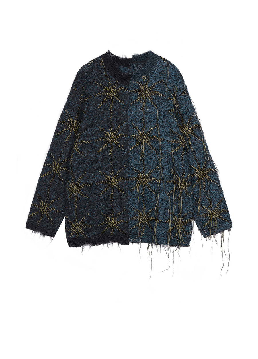 Sweater / JNBY Relaxed Star-print Mohair Pullover Sweater