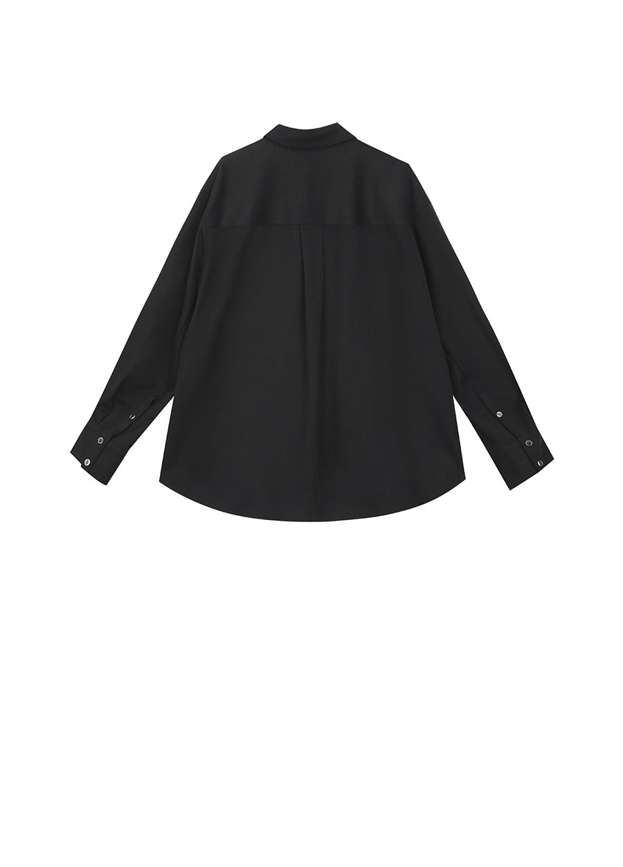 Coat / JNBY Cropped Wool-blend cashmere  Shirt Jacket