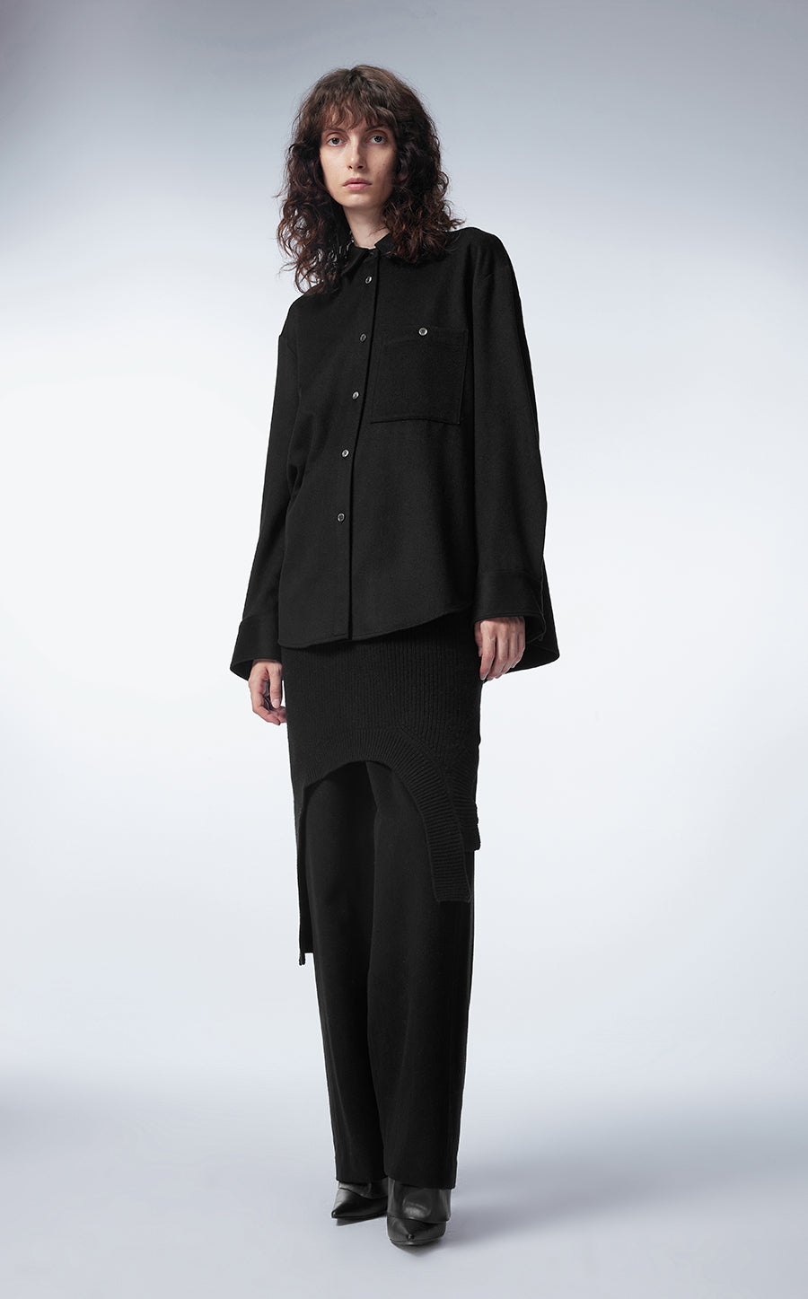 Coat / JNBY Cropped Wool-blend cashmere  Shirt Jacket