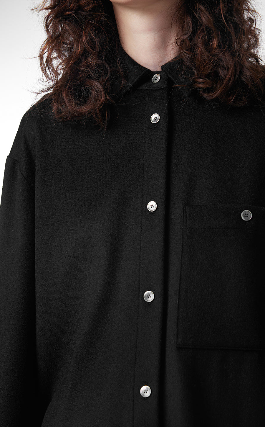 Coat / JNBY Cropped Wool-blend cashmere  Shirt Jacket