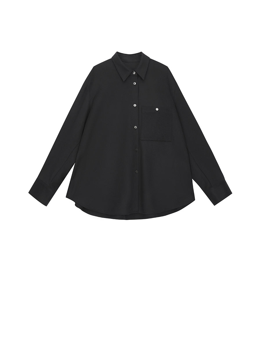 Coat / JNBY Cropped Wool-blend cashmere  Shirt Jacket