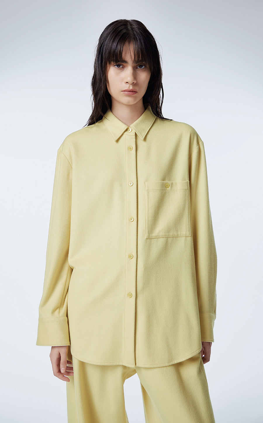 Coat / JNBY Cropped Wool-blend cashmere  Shirt Jacket