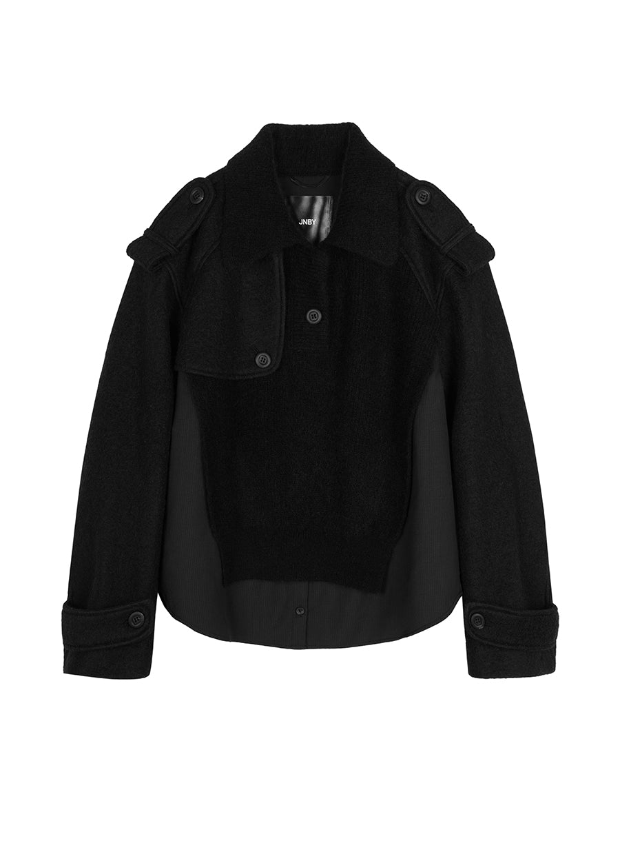 Coat / JNBY Patchwork Pullover Wool Jacket