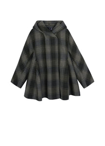 Coat / JNBY Retro Plaid Wool Coat