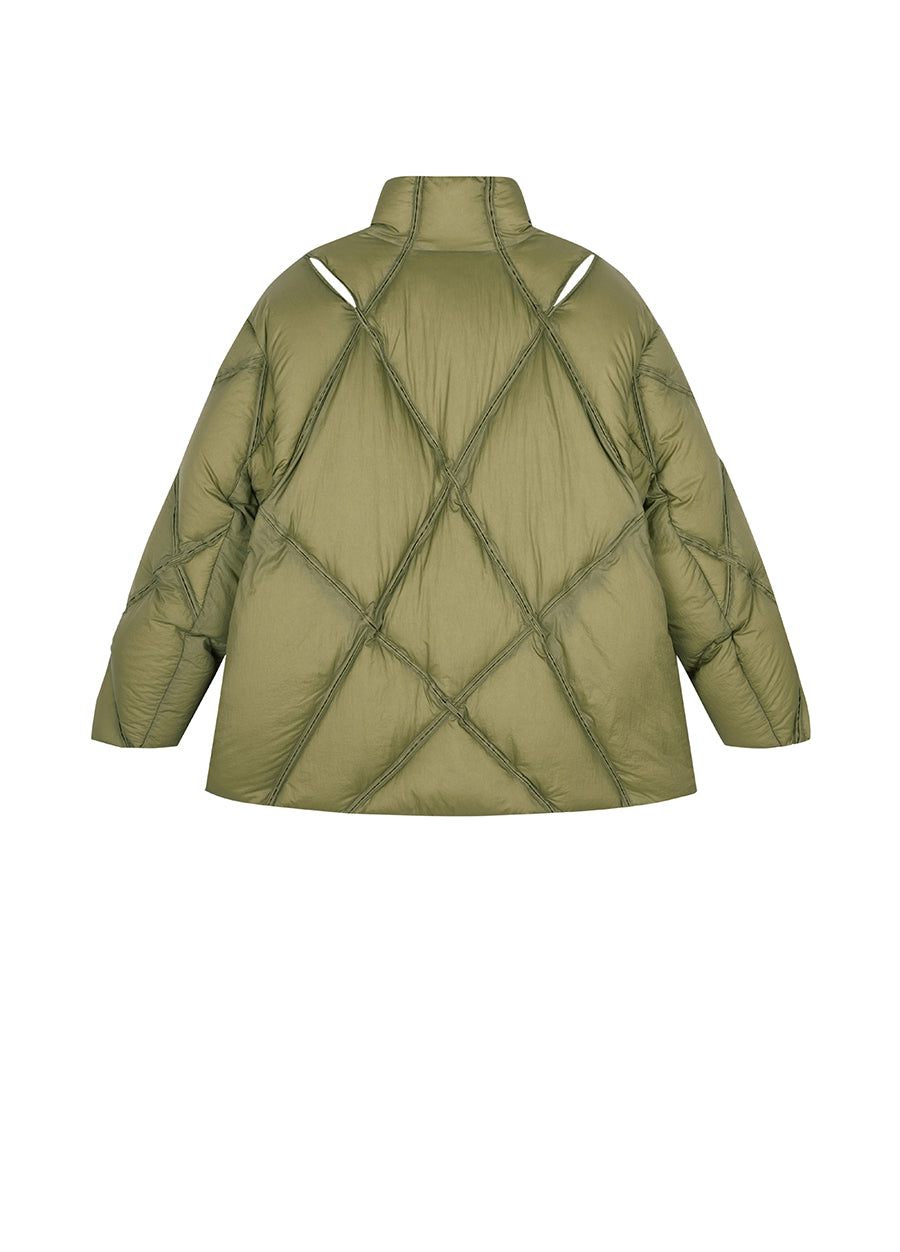 Coat / JNBY Cut-out Lozenge Pattern Down Coat