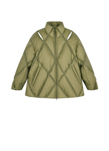 Coat / JNBY Cut-out Lozenge Pattern Down Coat