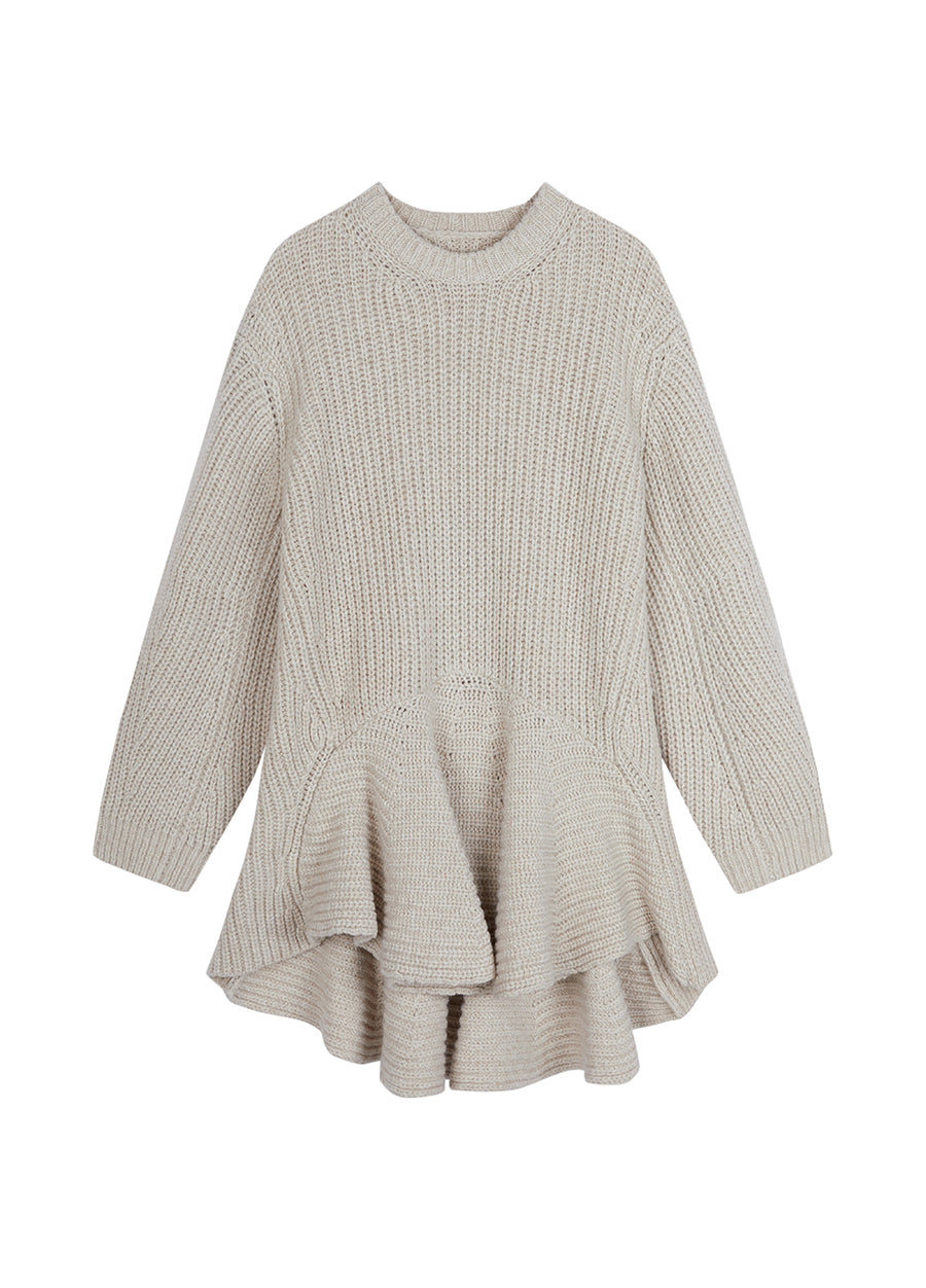 Dress / JNBY Oversize Crew Neck Wool Sweater Dress