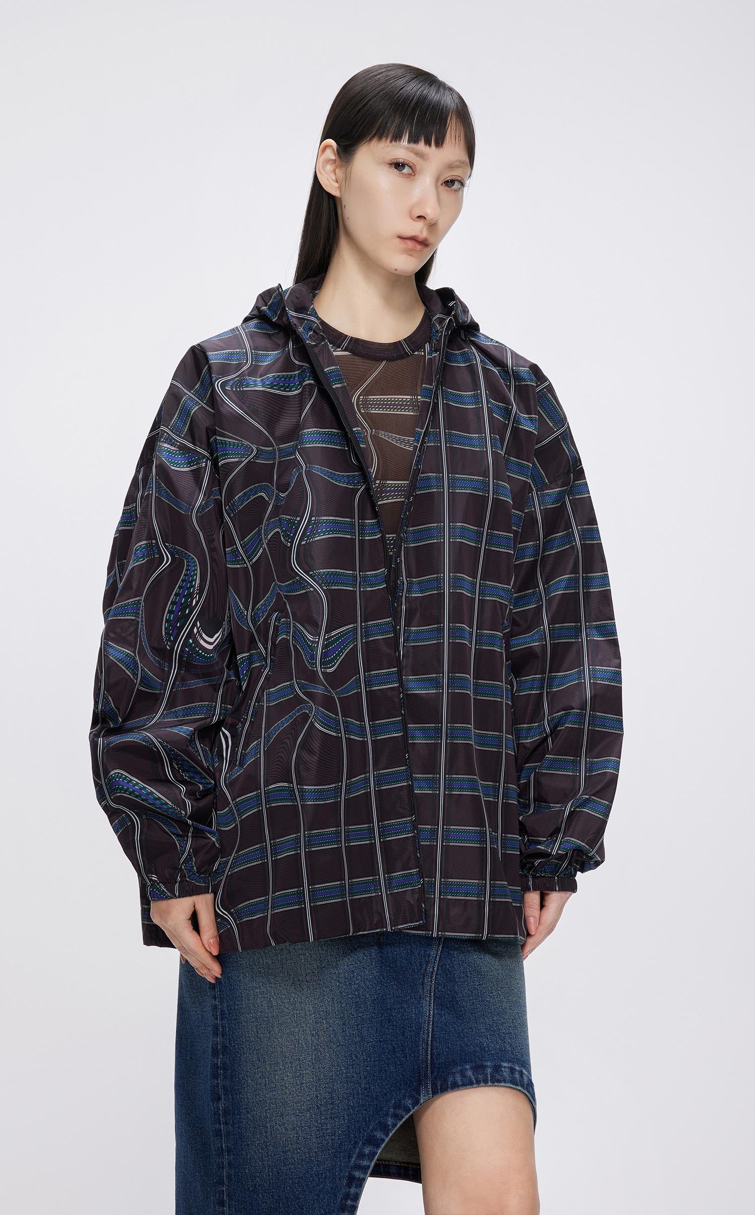 JNBY Loose Fit Full Print Hooded Jacket