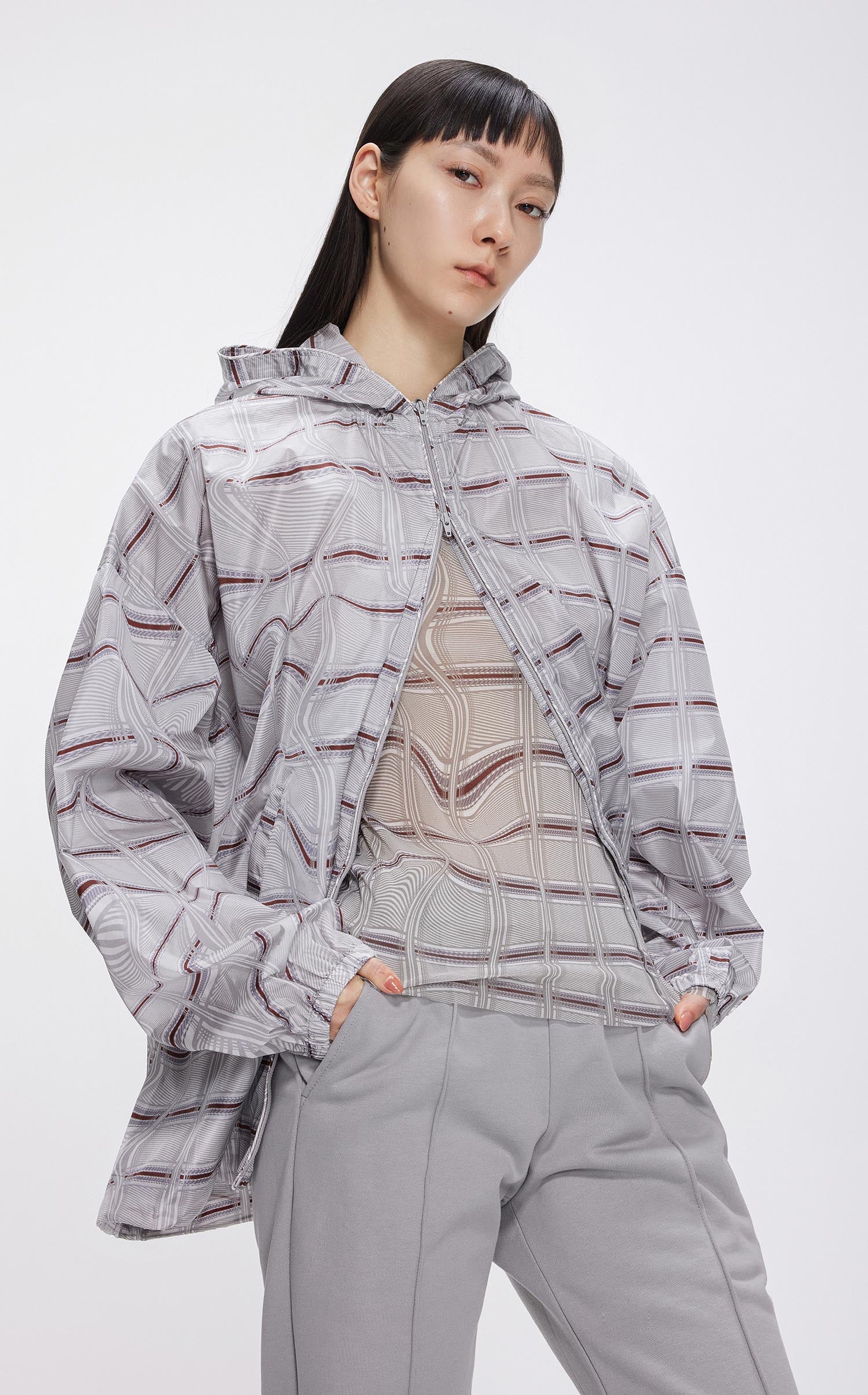 JNBY Loose Fit Full Print Hooded Jacket