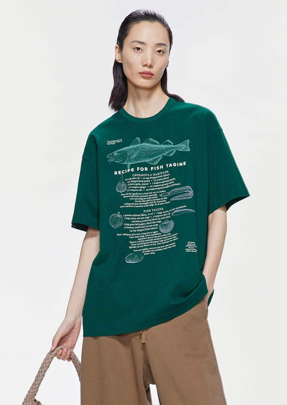 T-Shirt / JNBY Loose Fit Fashion Printed Crewneck T-Shirt