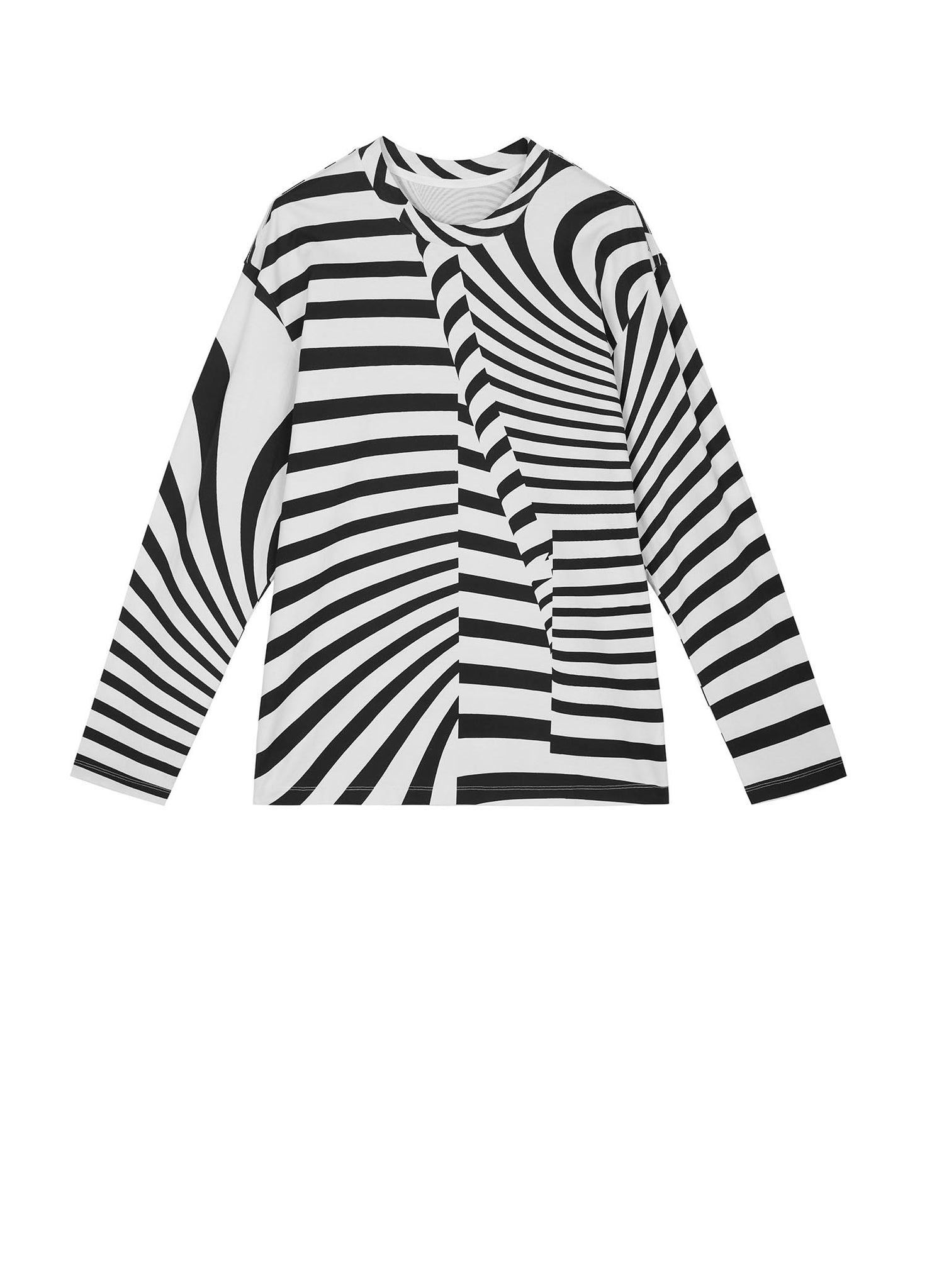 T-Shirt / JNBY Loose Fit Stripped Long Sleeve T-Shirt (100% Cotton)