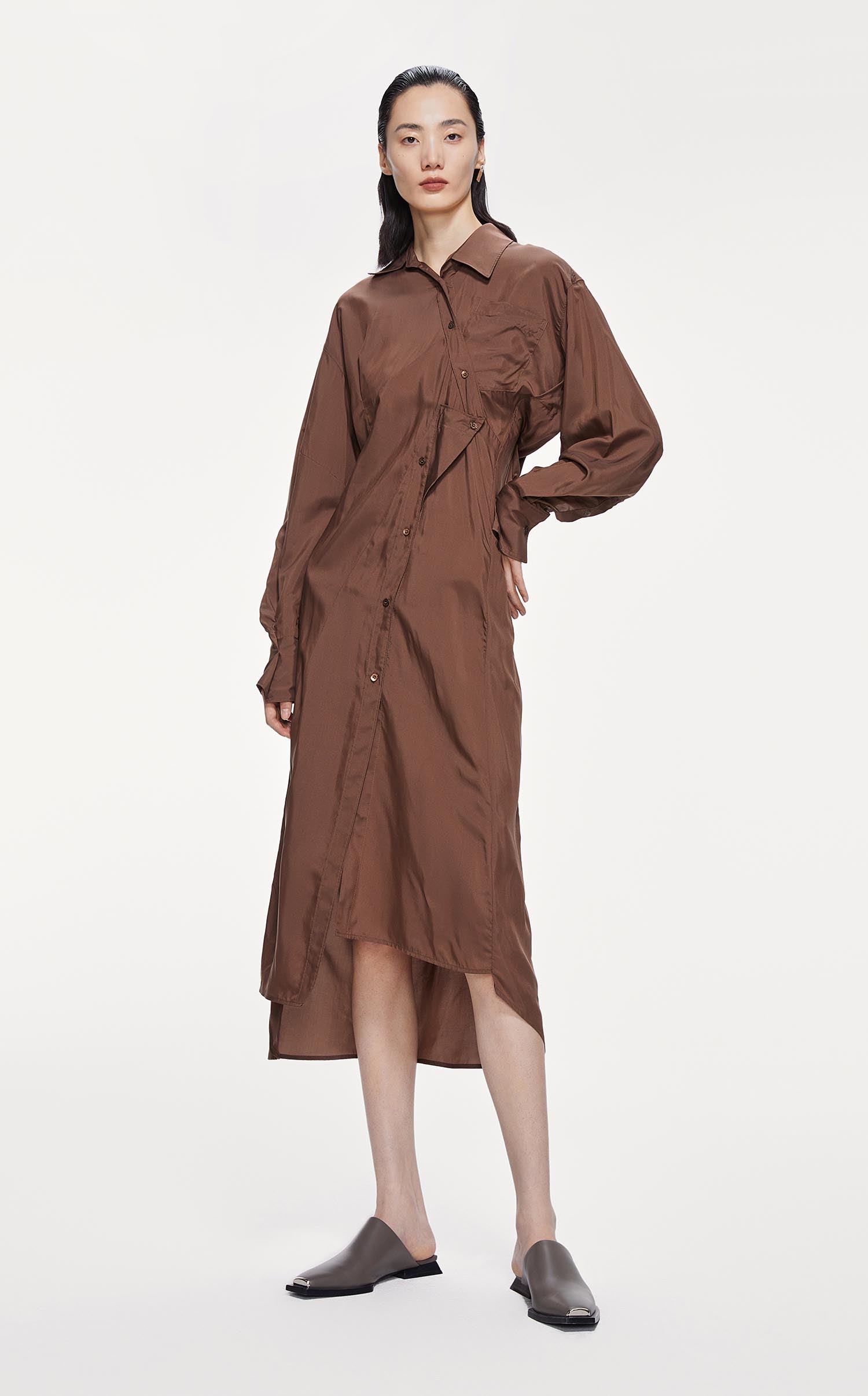 Dresses / JNBY Asymmetric Front Dress (39% Mulberry Silk)