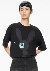 T-Shirt / JNBY Loose Fit Print Bunny H-Line Short Sleeve T-Shirt