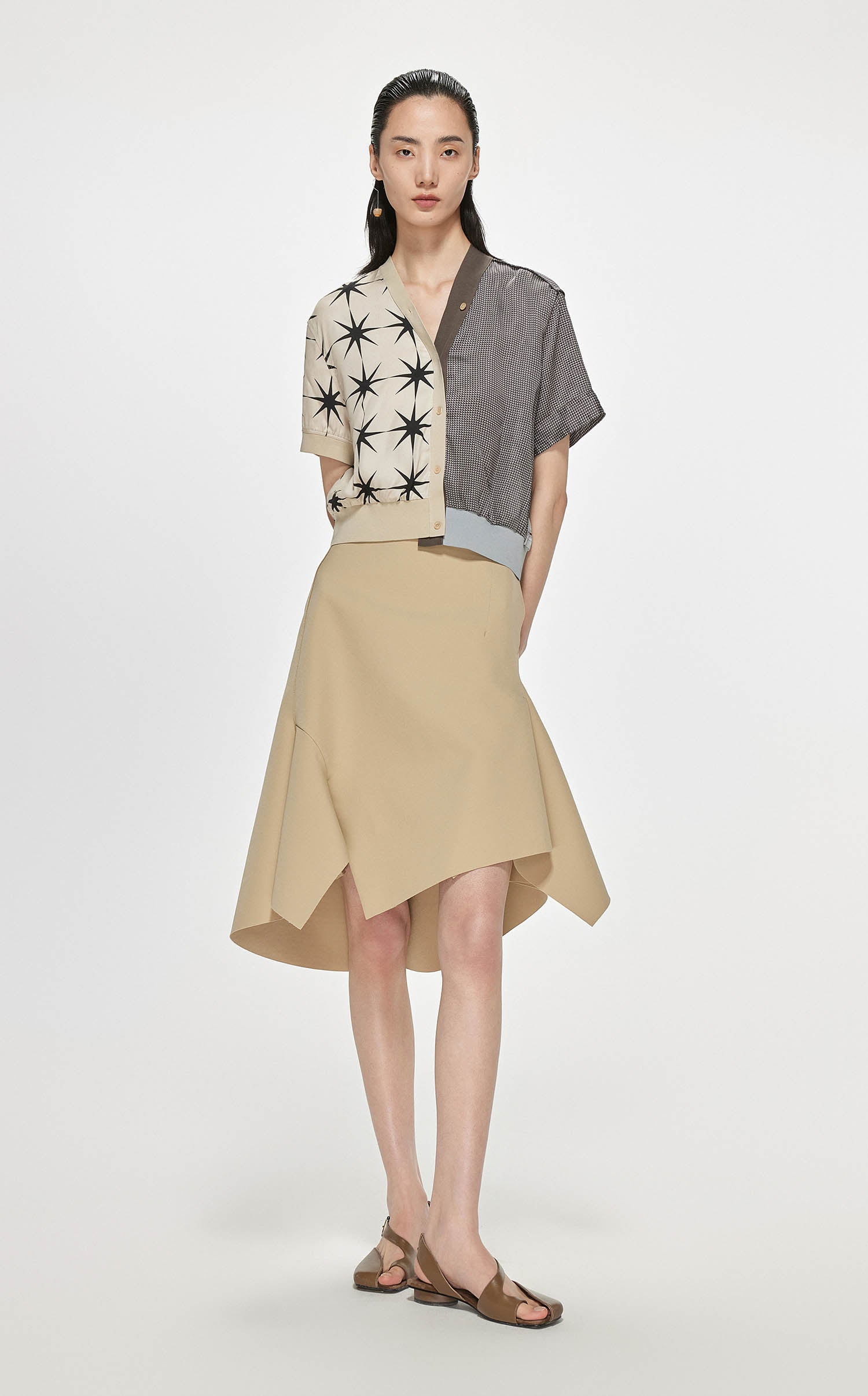 Skirt / JNBY Asymmetric Hem Short Skirt