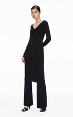 Dresses / JNBY Slim Fit V-Neck Long Sleeve Knitted Dress