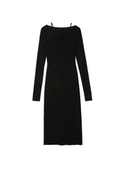 Dresses / JNBY Slim Fit V-Neck Long Sleeve Knitted Dress