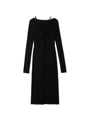 Dresses / JNBY Slim Fit V-Neck Long Sleeve Knitted Dress