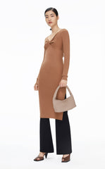 Dresses / JNBY Slim Fit V-Neck Long Sleeve Knitted Dress