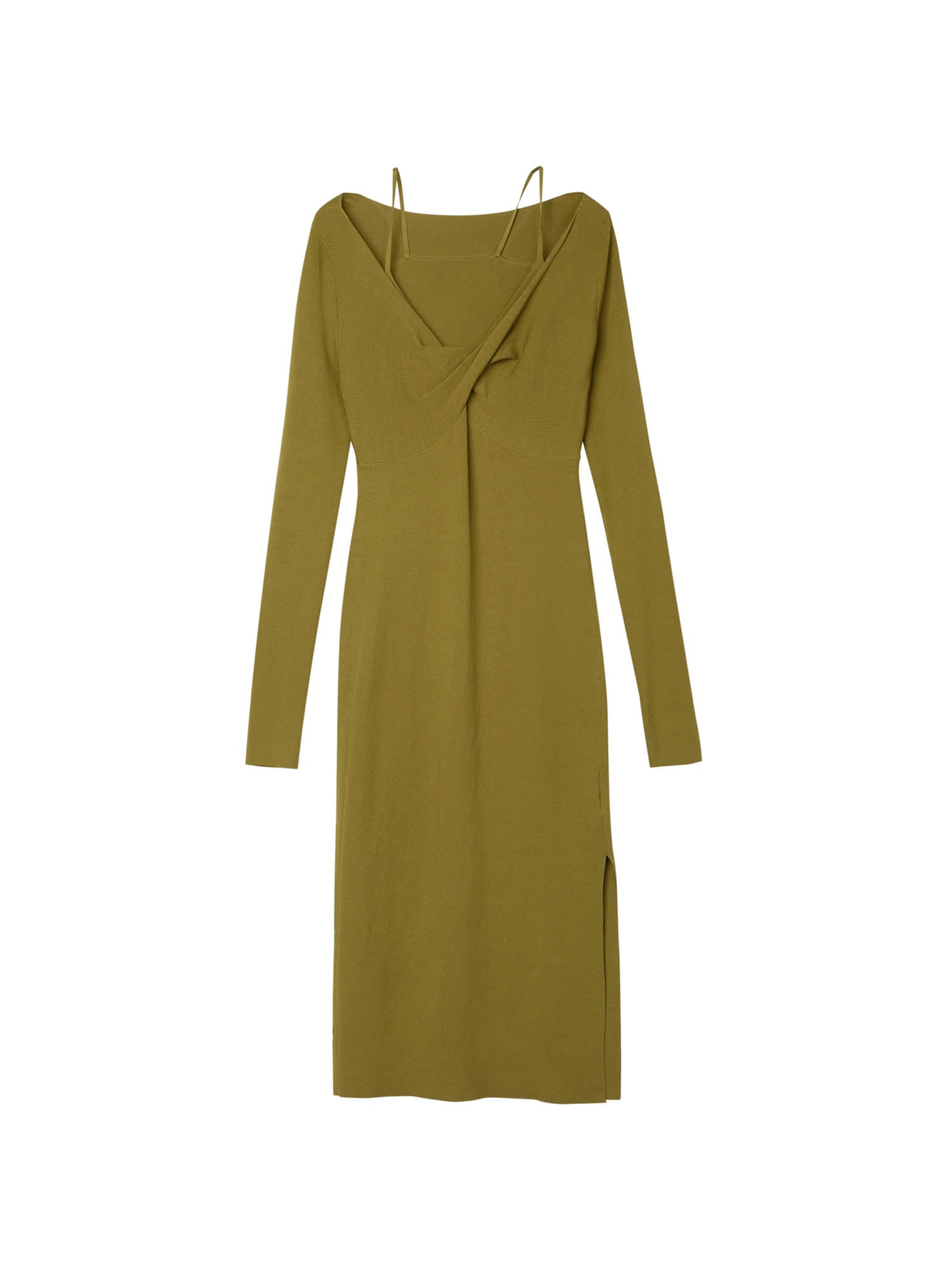 Dresses / JNBY Slim Fit V-Neck Long Sleeve Knitted Dress