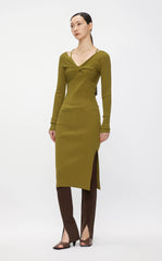 Dresses / JNBY Slim Fit V-Neck Long Sleeve Knitted Dress