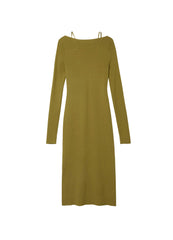 Dresses / JNBY Slim Fit V-Neck Long Sleeve Knitted Dress