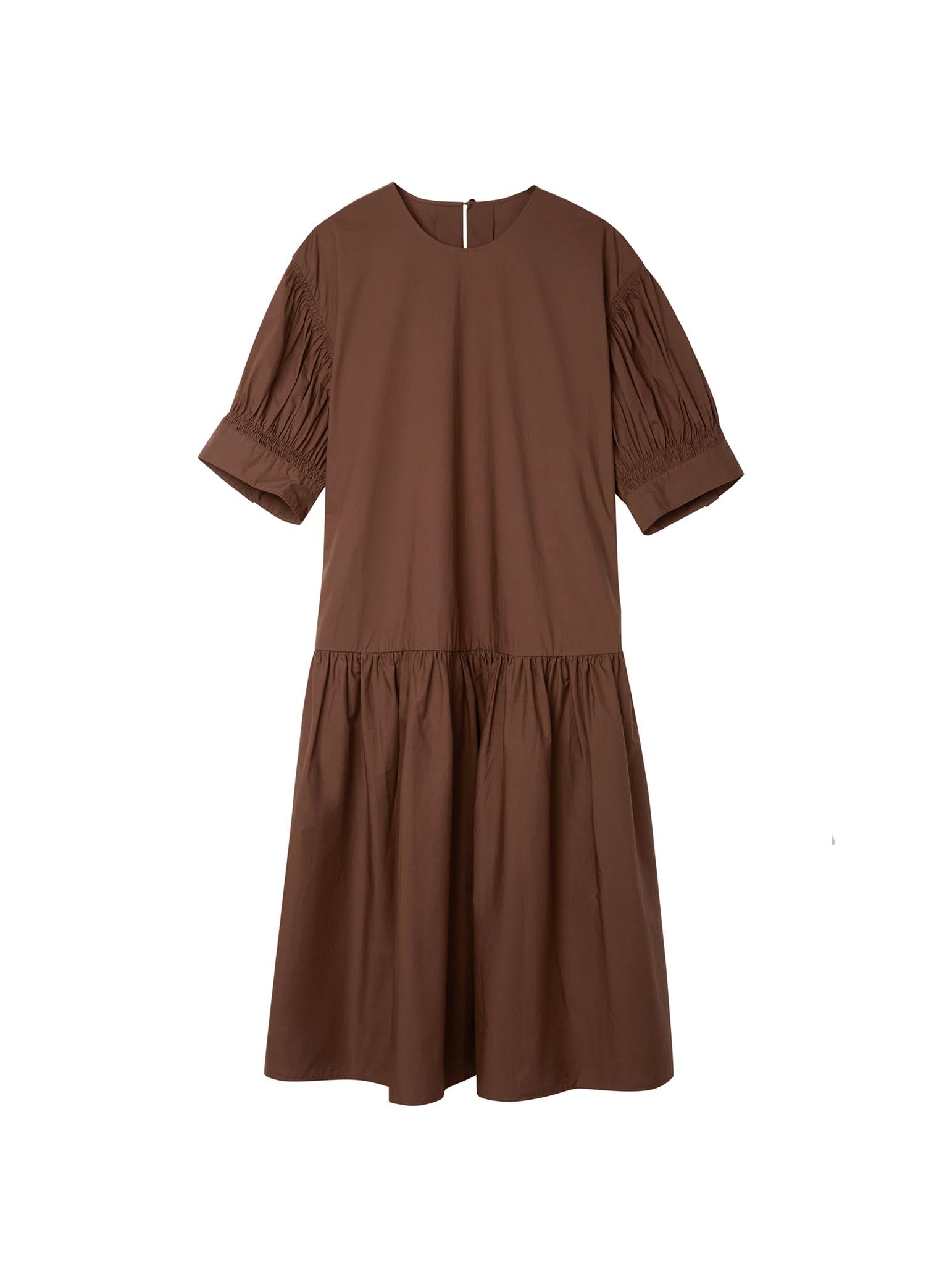 Dresses / JNBY Oversize Mid-Sleeve Pleated Dress (100% Cotton)