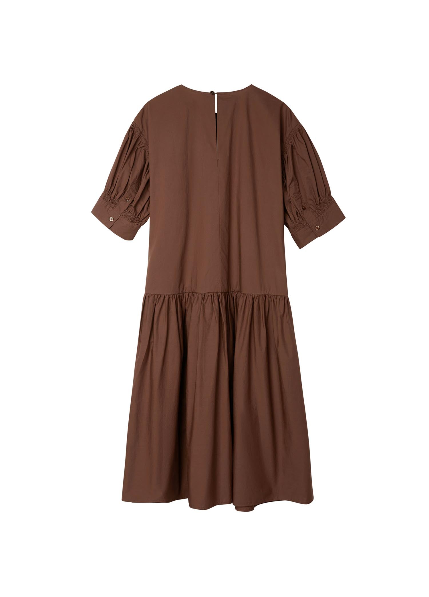 Dresses / JNBY Oversize Mid-Sleeve Pleated Dress (100% Cotton)