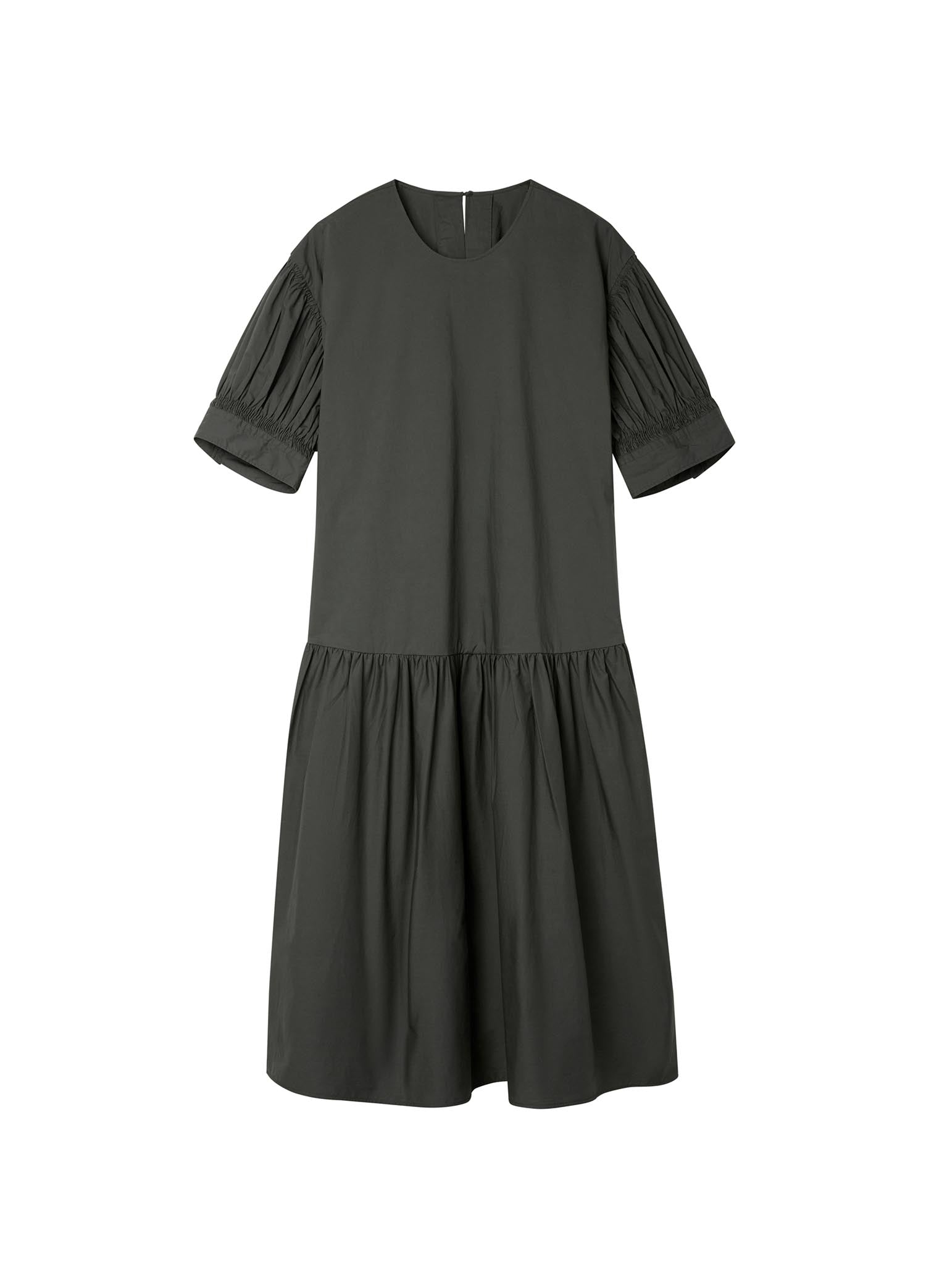 Dresses / JNBY Oversize Mid-Sleeve Pleated Dress (100% Cotton)