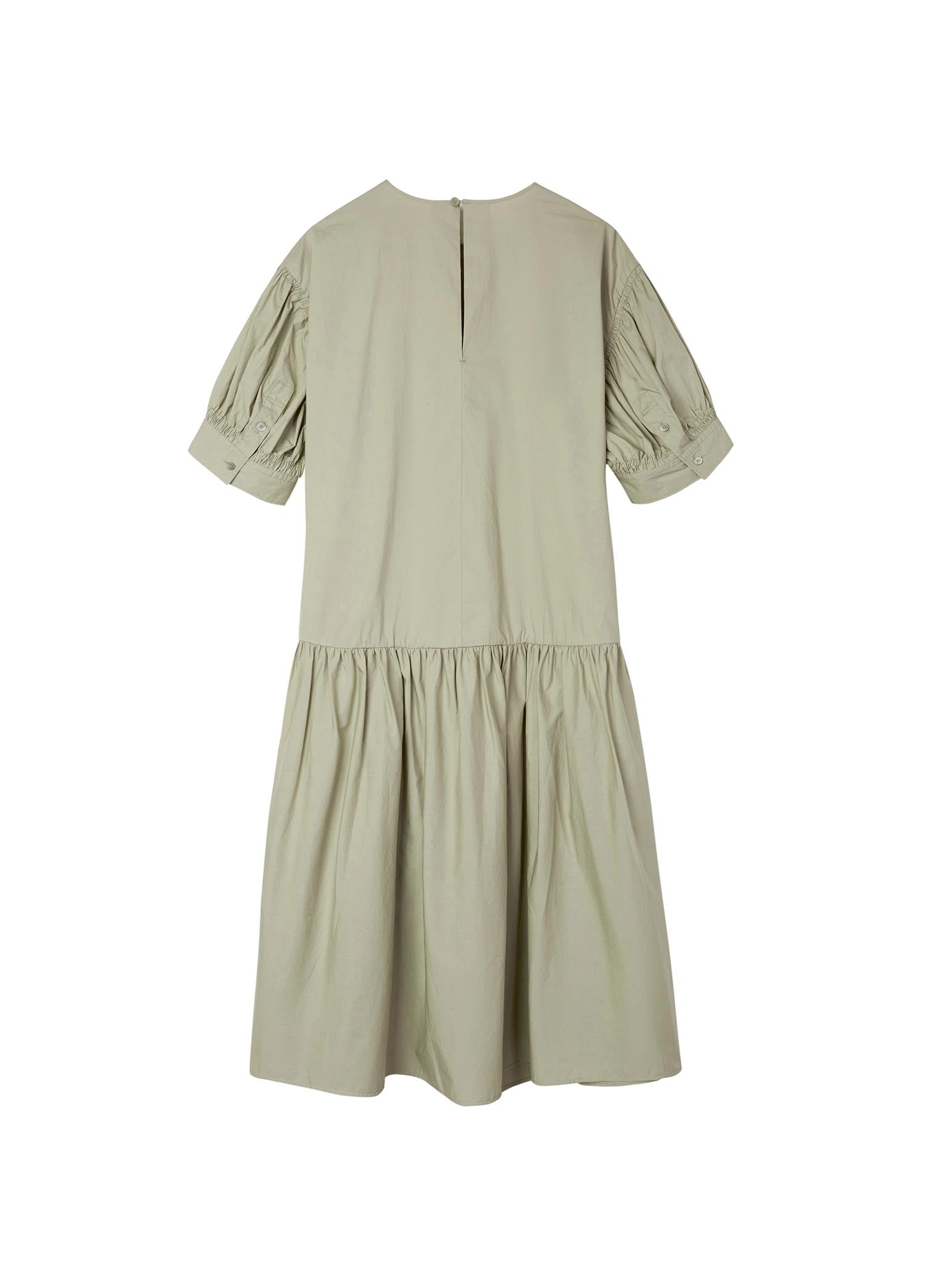 Dresses / JNBY Oversize Mid-Sleeve Pleated Dress (100% Cotton)