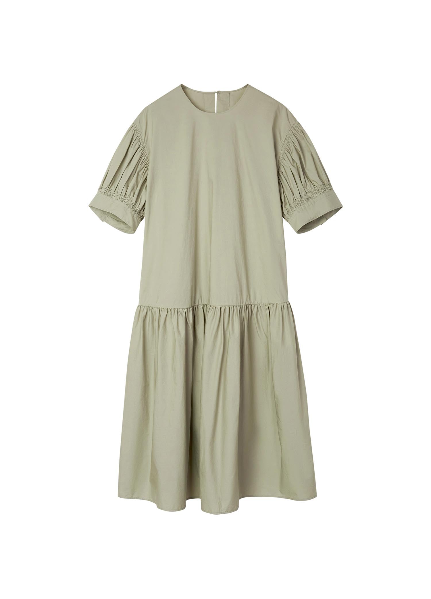 Dresses / JNBY Oversize Mid-Sleeve Pleated Dress (100% Cotton)