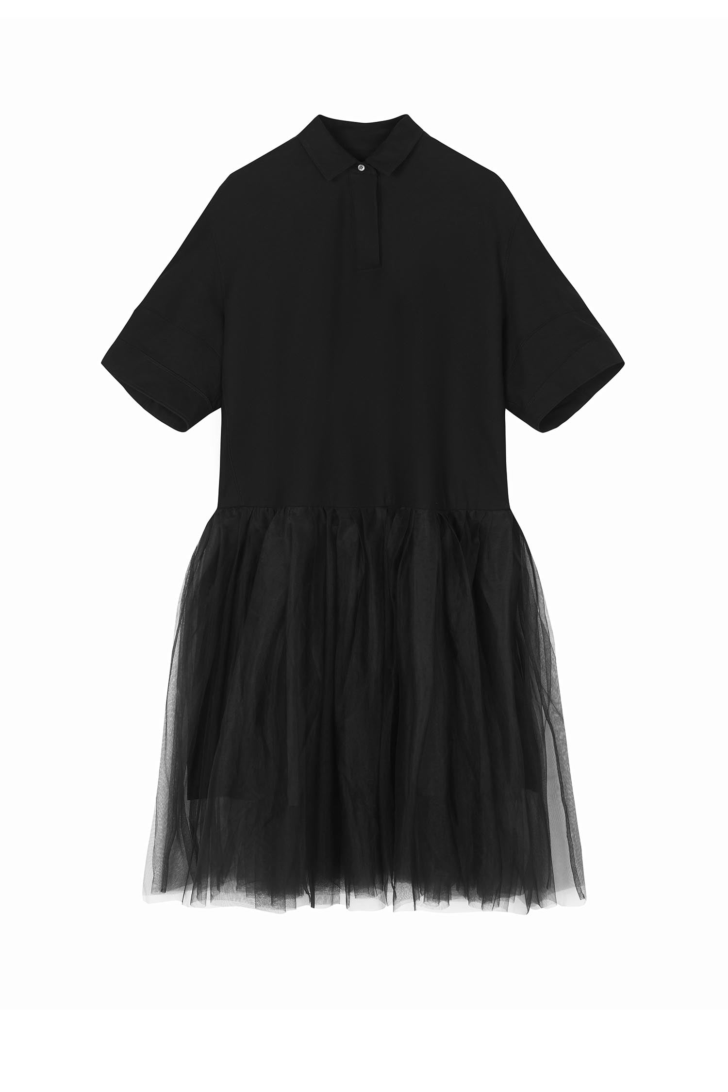 Dresses / JNBY Polo Style Patched Mid-Sleeve Gauze Dress