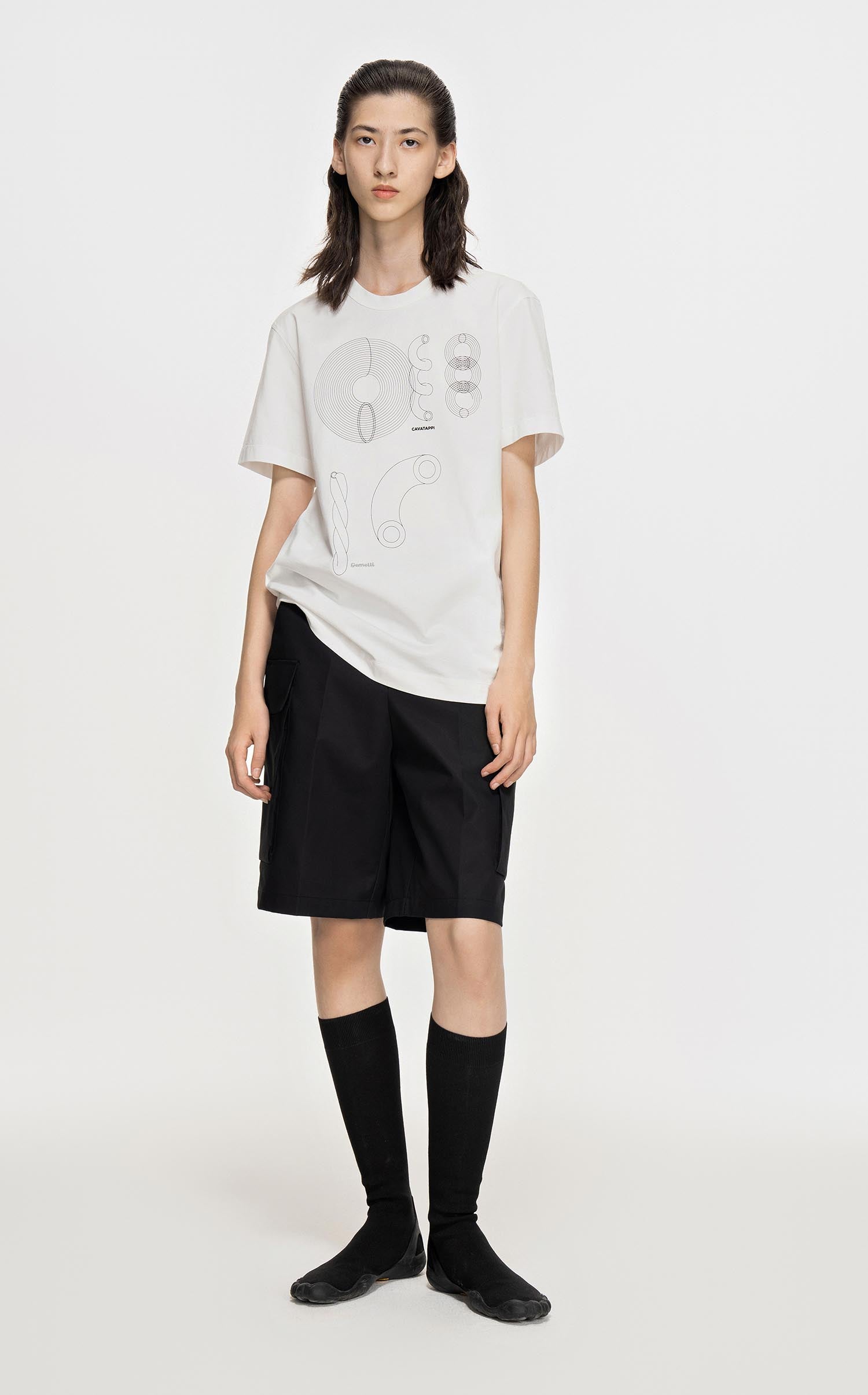 T-Shirt / JNBY Short Sleeve Simple Print T-Shirt (100% Cotton)