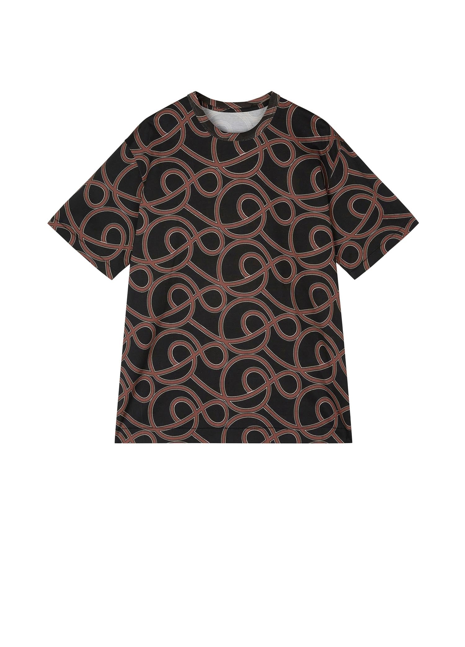 T-Shirt / JNBY Print Pattern Round Neck Short Sleeve T-Shirt (100% Cotton)