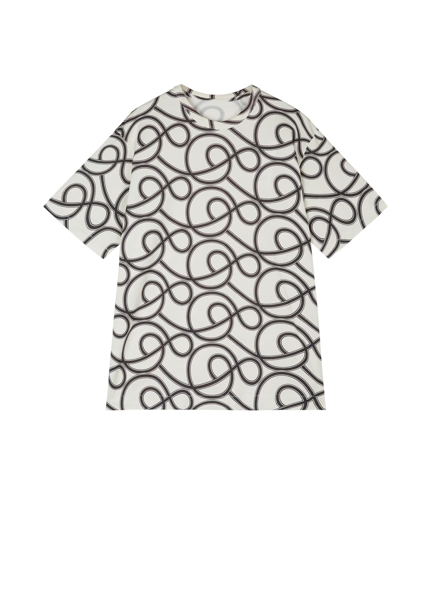 T-Shirt / JNBY Print Pattern Round Neck Short Sleeve T-Shirt (100% Cotton)