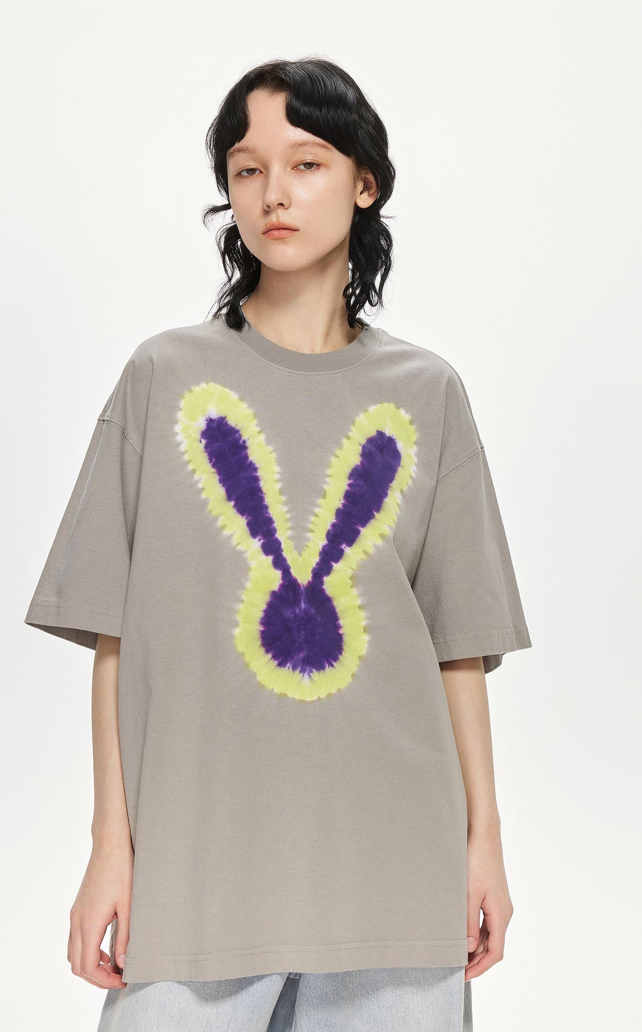 T-Shirt / JNBY Loose Fit Print Bunny Short Sleeve T-Shirt (100% Cotton)