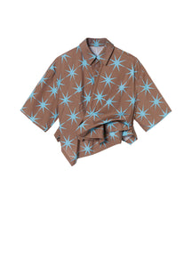 Shirt / JNBY Star Print Short Sleeve Crop Shirt (100% Cotton)