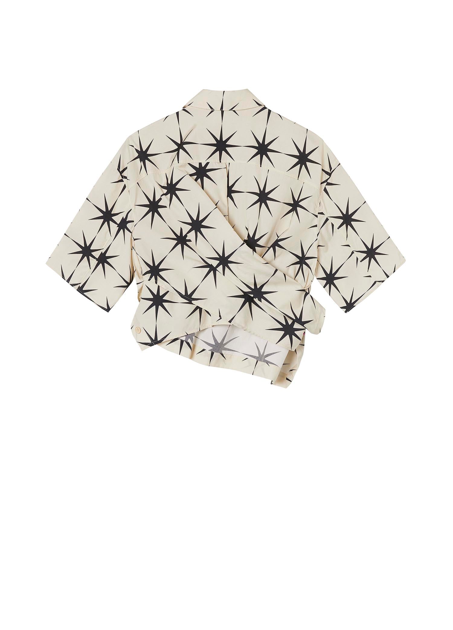 Shirt / JNBY Star Print Short Sleeve Crop Shirt (100% Cotton)