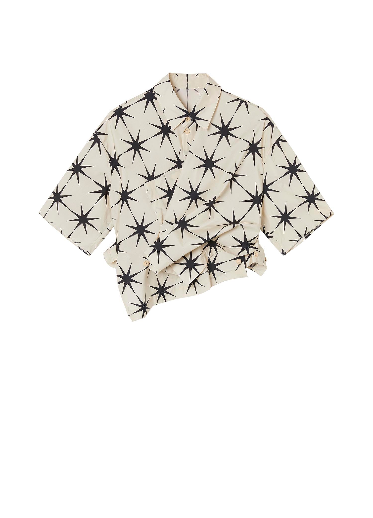 Shirt / JNBY Star Print Short Sleeve Crop Shirt (100% Cotton)