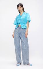 Shirt / JNBY Solid Short Sleeve Shirt (100% Cotton)