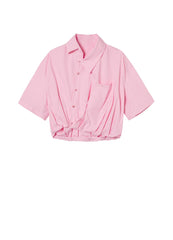 Shirt / JNBY Asymmetric Short Sleeve Shirt (100% Cotton)