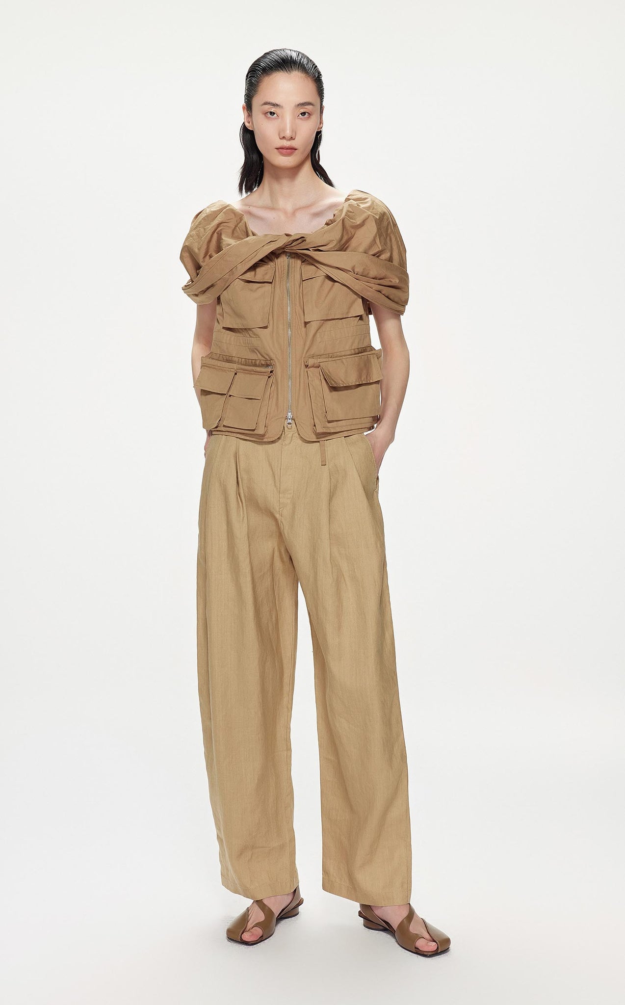 Shirt / JNBY Twisted Collar Sleeveless Top