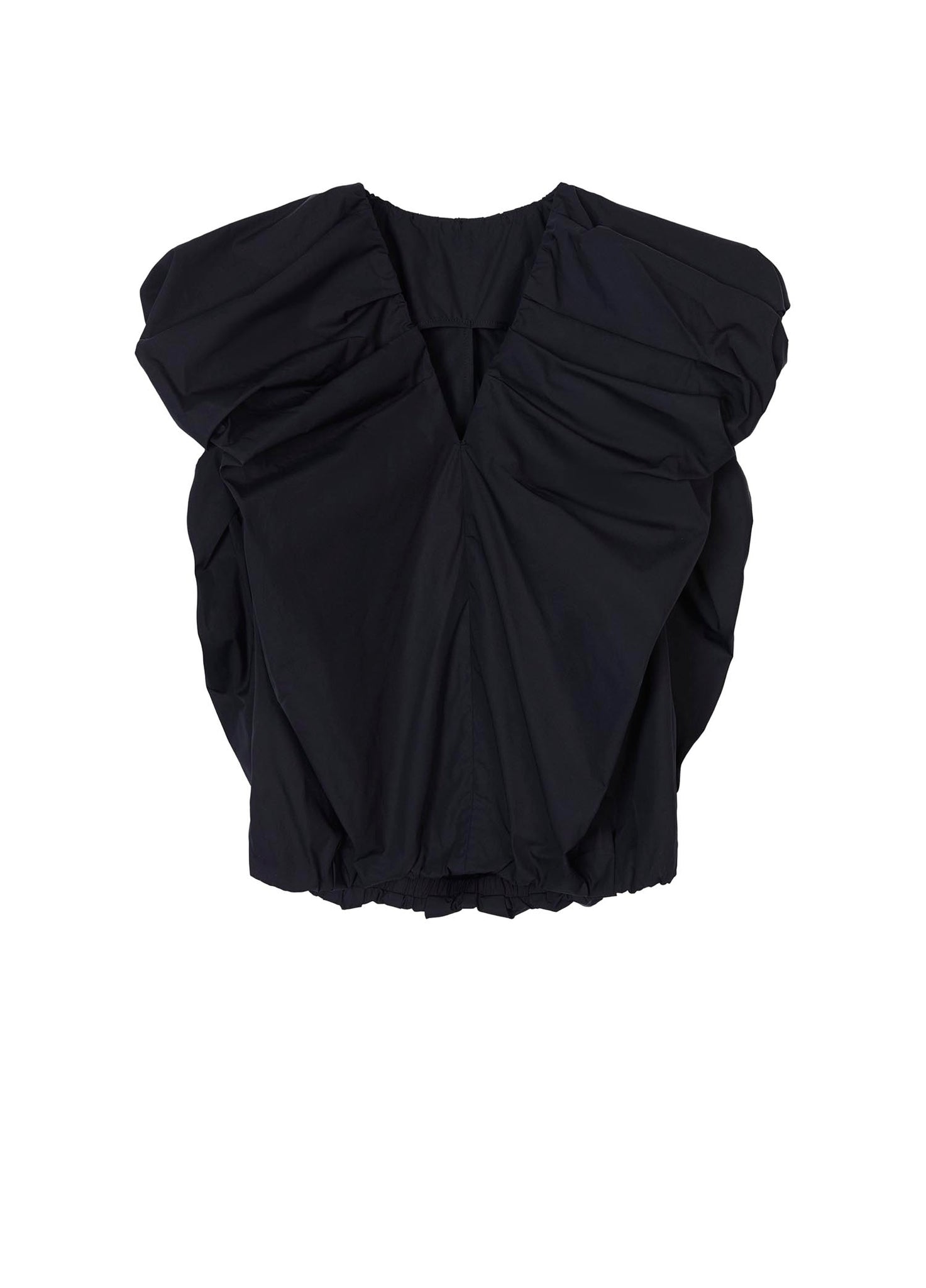 Shirt / JNBY Loose Fit V-Neck Ruffled Sleeveless Top (100% Cotton)