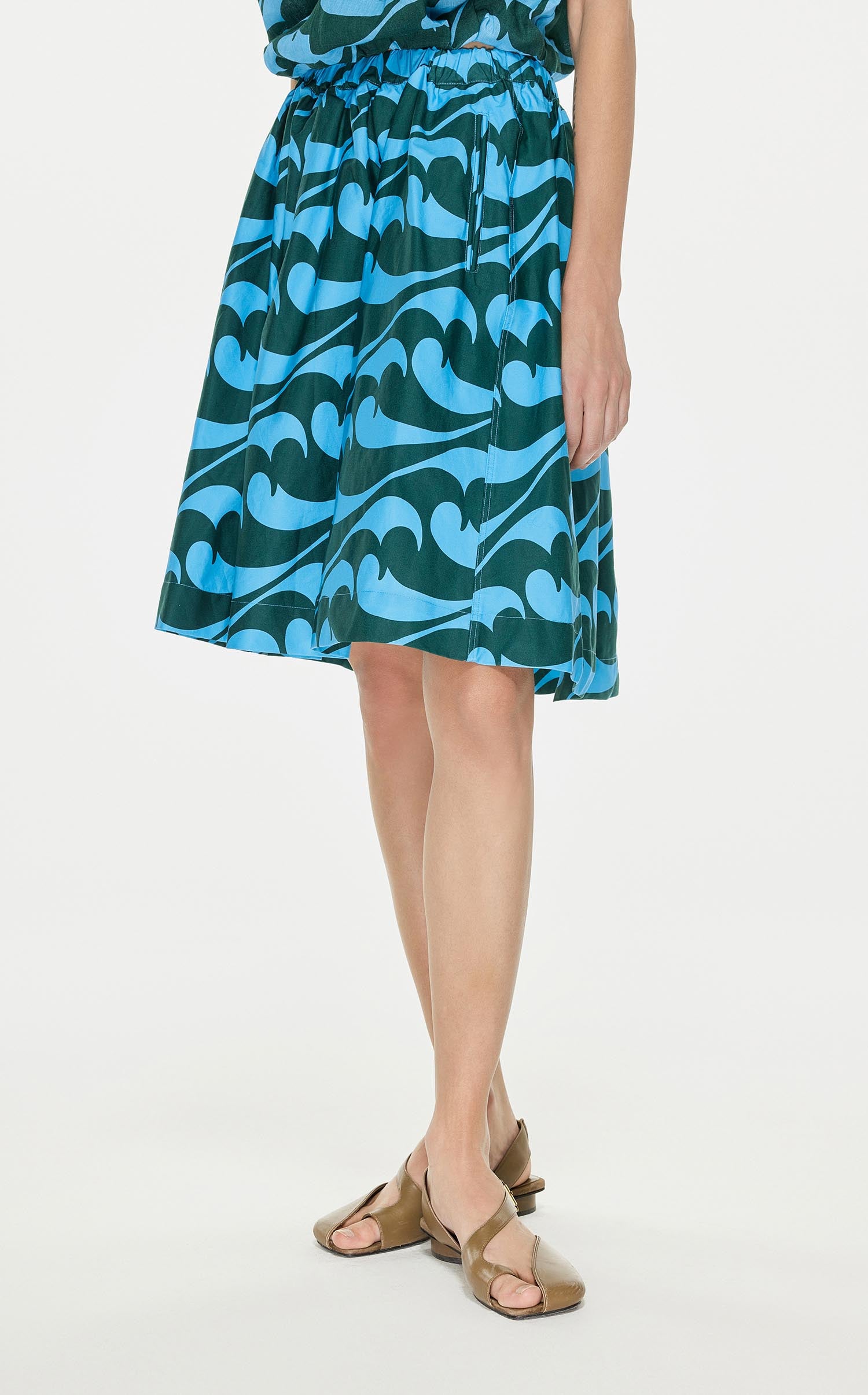 Skirt / JNBY Full Spray Print Midi Skirt (100% Cotton)